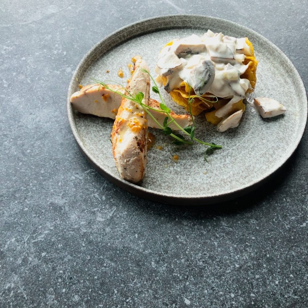 Куриная грудка с картофельным Наполеоном Куриная грудка с картофельным Наполеоном